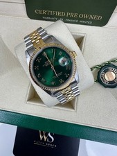 ROLEX  36MM  DATEJUST 18K AND  STEEL  BOX AND CERTIFICATES 16233