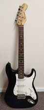 Burswood Electric Guitar Stratocaster Style In Black Right Handed Full Size