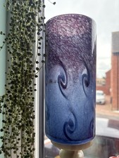 Strathearn Glass Vase Blues Golds Large Art Glass 