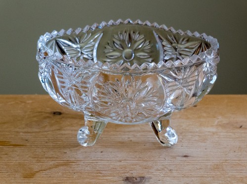 Vintage pressed glass footed - vintage,