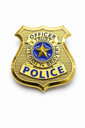 Police badge pin gold officer - police,