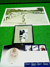 Rare Ben Hogan Carnoustie Titleist ball and signed poster & photos