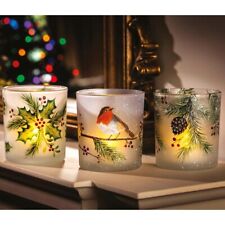 3 x Festive Glass Tealight