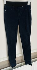 Karen Millen Skinny Jeans Size 8 Dark Blue Side Zip Back Pockets