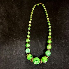 Antique Czech Art Glass Green