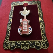 Hard Rock Cafe-  London. Phone Booth Guitar Pin (Red Card)