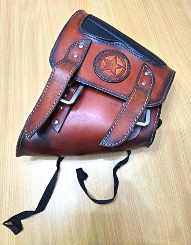 Custom leather saddle bag - leather,