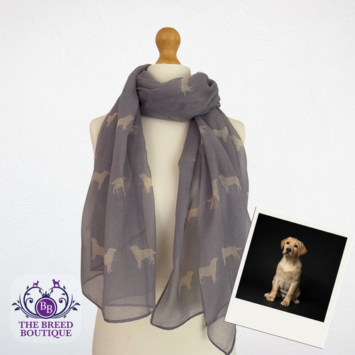 Yellow labrador scarf ladies - scarf,