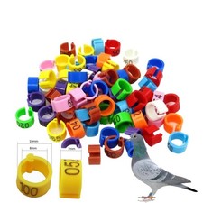 100pcs 8mm Bird Leg Rings Numbered ID Tags Plastic Foot Clips for Pigeons Parrot