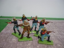 BRITAINS DEETAIL FULL SET 6 US / 7TH CAVARLY SOLDIERS INCLUDING CUSTER