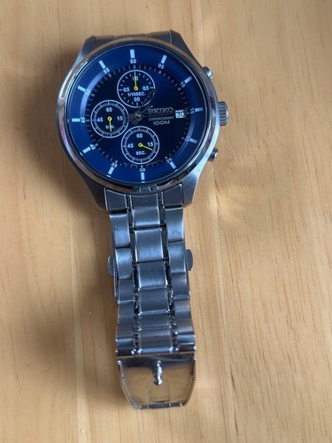 Seiko chronograph watch blue - watch,