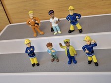7 Fireman Sam Figures Ideal Cake Toppers, Mini Figures Non Poseable 