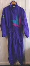Frank Thomas Purple Aqua Motorcycle All In One Rain Pack Away Suit Size Large BU