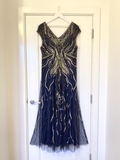 Navy Blue Embellished Beaded