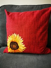 Hand embroidered pillow cover - hand,