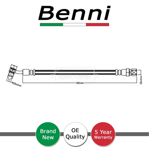 Brake hose rear benni fits - brake,