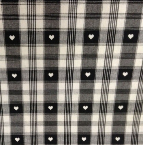 Heart cotton check fabric - ,