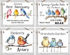 Personalised garden sign birds
