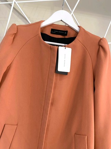 A683 zara woman coat coral - zara,