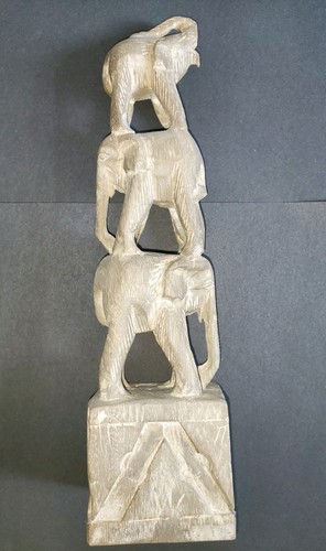 Wooden hand carved elephants - wooden,