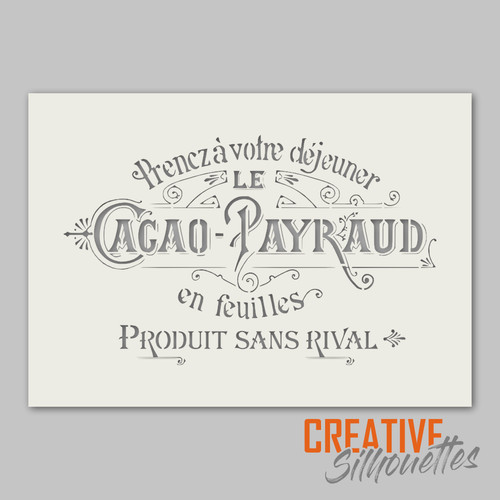 Cacao payraud stencil vintage - stencil,