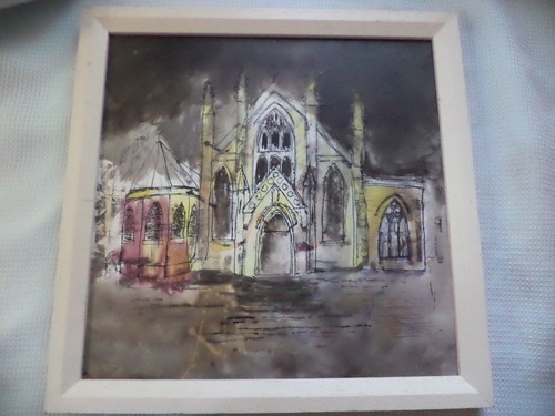 Framed mixed media painting - framed,