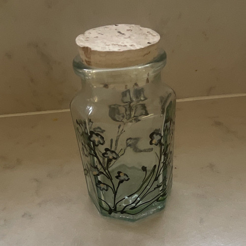 Clear octagonal glass jar - octagonal,