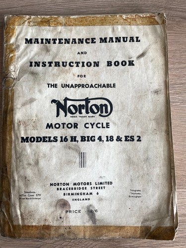 Norton motorcycles model 16h - motorcycles,