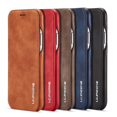 Slim leather flip wallet - leather, case