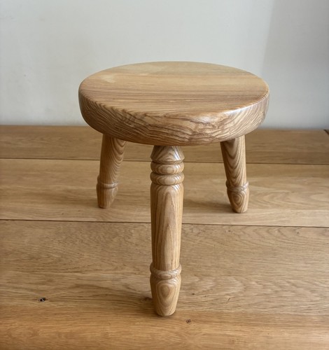 Solid pine wood milking stool - wood,