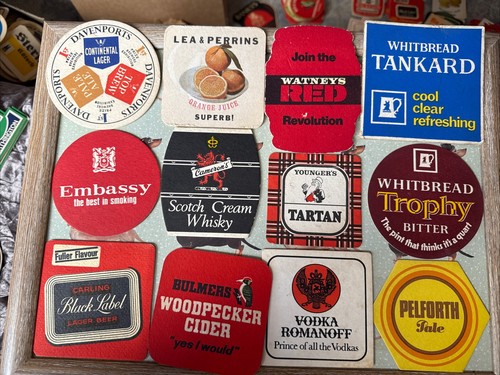 Vintage beer mats lager - vintage,