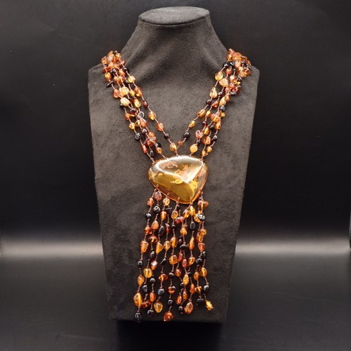 Baltic amber necklace insect - amber,