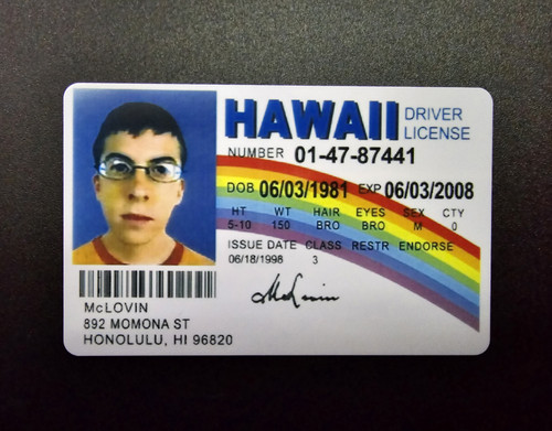 Mclovin card superbad - id,