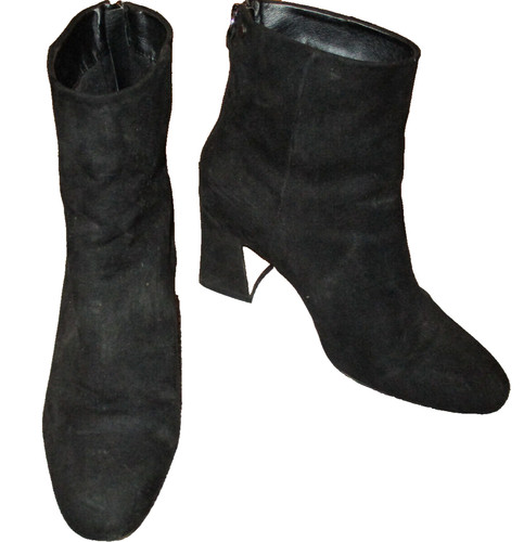 Topshop faux black suede back