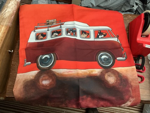 Red classic cars campervan - classic, vw