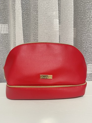New clarins red cosmetic - red, pouch