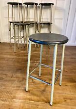 1 of 3 Vintage Mid Century School, Industrial, Breakfast Bar Lab Stools.
