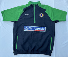 Vintage Northern Ireland Football Training Top Umbro 1/4 Zip Jacket Mens Medium