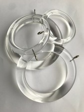 Curtain pole CLEAR ACRYLIC RINGS, suitable for (approx.) 40mm & 65mm poles