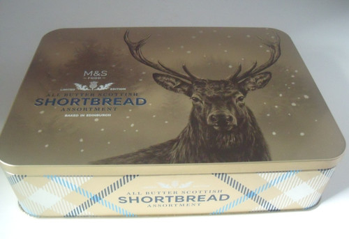 Shortbread tin stag design - m&s,