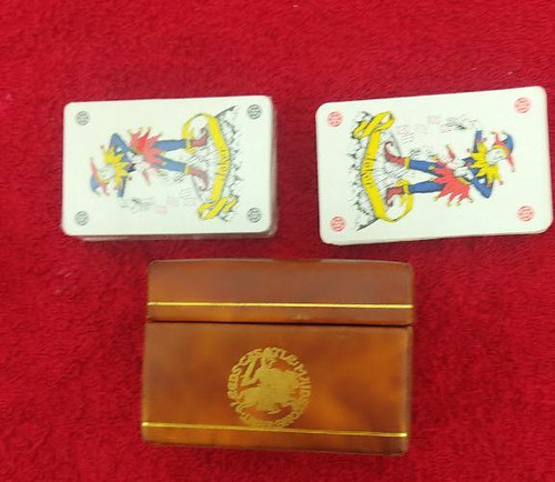 Vintage leather playing card - leather,