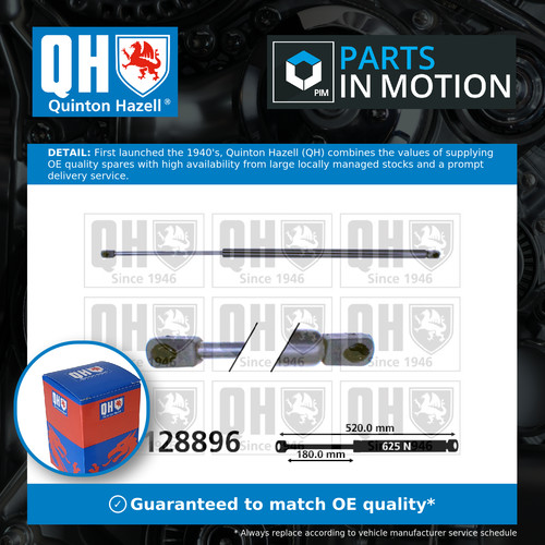 Boot gas strut fits - strut, renault
