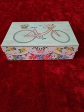 Decorated Cardboard Gift Box - Bicycle with Flowers