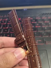 19mm brown leather rose gold