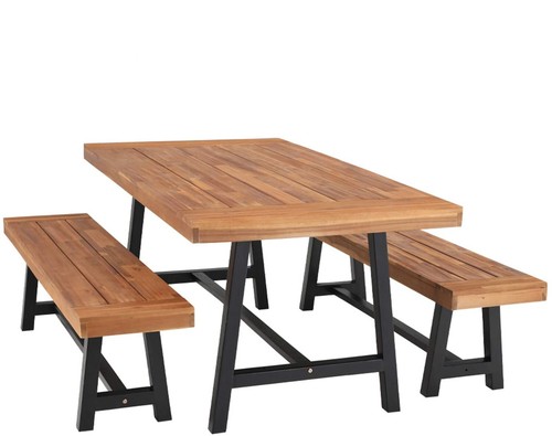 Outdoor table bench set - table,