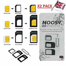 2 X Nano SIM Card to MICRO Standard SIM Adapter converter SET For iPhone-Samsung