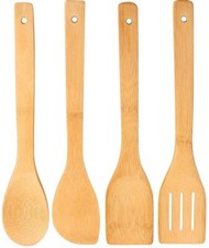 4x Bamboo Spoons Wooden