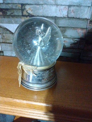 Angel snowglobe silver snow - snowglobe,