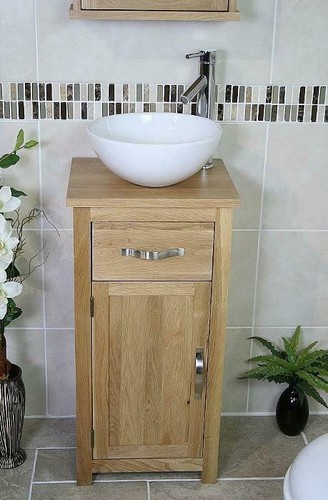 Solid oak bathroom cabinet - bathroom, |