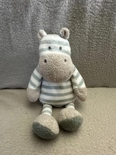 John lewis striped grey hippo rattle baby comforter